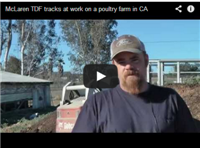 McLaren TDF tracks at work on a poultry farm in CA